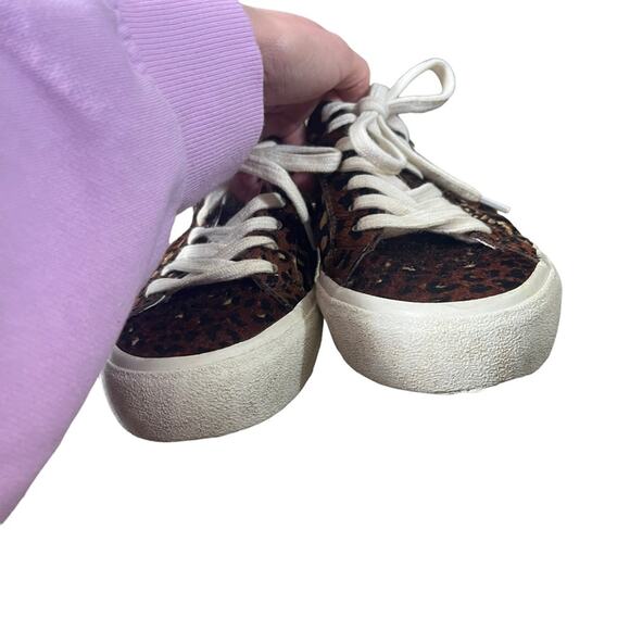 Madewell Sidewalk Low-Top Sneakers Painted Leopard Color Block Calf Hair 6.5M - Picture 6 of 16